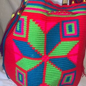 Colorful Geometric Patterned Women's Bag